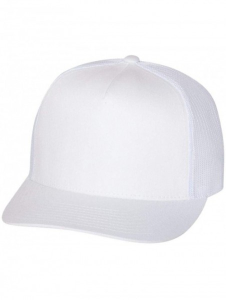 Baseball Caps Flexfit 6006-6006T-6006W 5 Panel Classic Trucker Snapback Hat Cap - White - CQ12D6Q7D9H $10.37