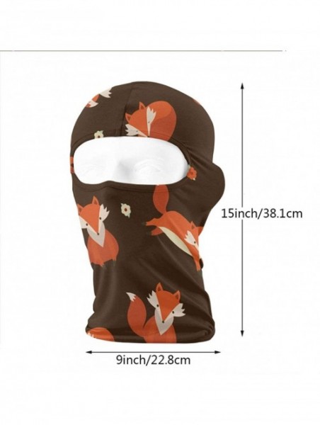 Balaclavas Brown Fox and Flower Outdoor Cycling Ski Motorcycle Balaclava Mask Sunscreen Hat Windproof Cap - C918KX9K3A2 $27.29