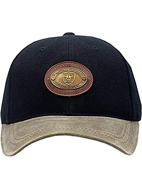 Baseball Caps Oakland Raiders Hat Buckle Back Metal Stud Black/Brown - CU189QKRENS $25.99