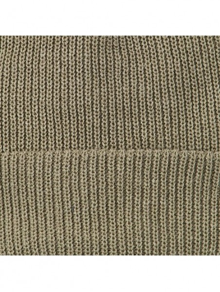 Skullies & Beanies Eco Cotton Ribbed XL Cuff Beanie - Khaki - C3115EH5MSV $25.32