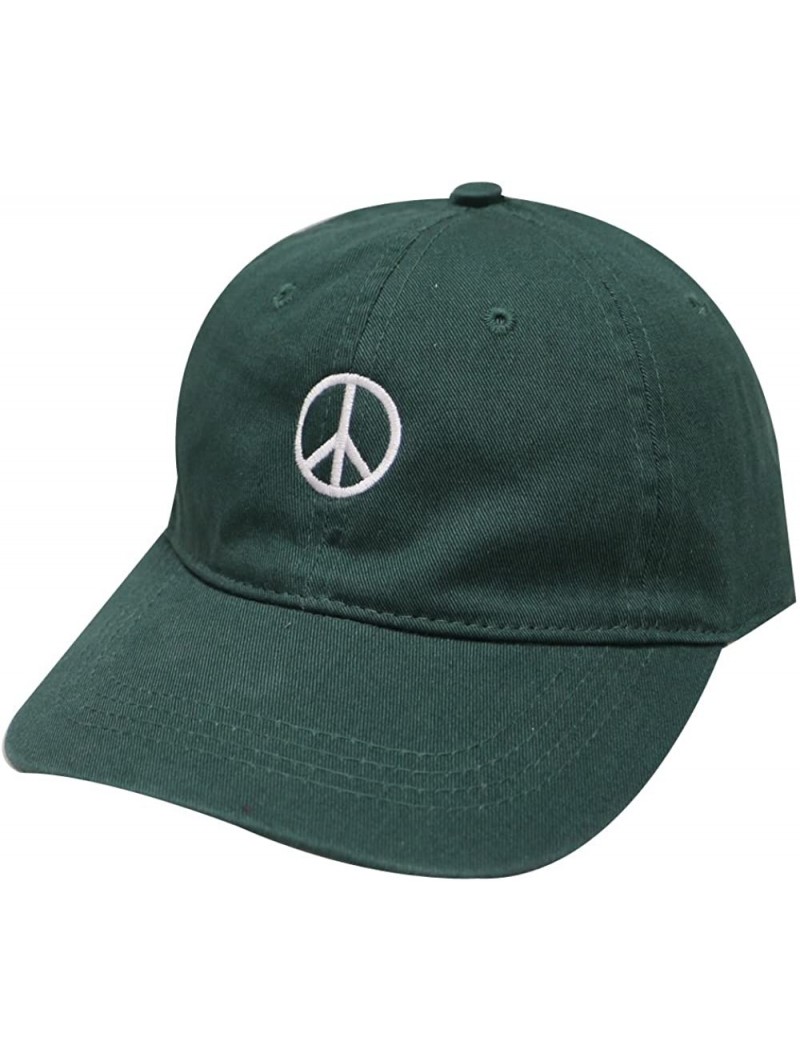 Baseball Caps Peace Sign Cotton Baseball Dad Cap - Hunter Green - C617Z2DZDCN $12.20