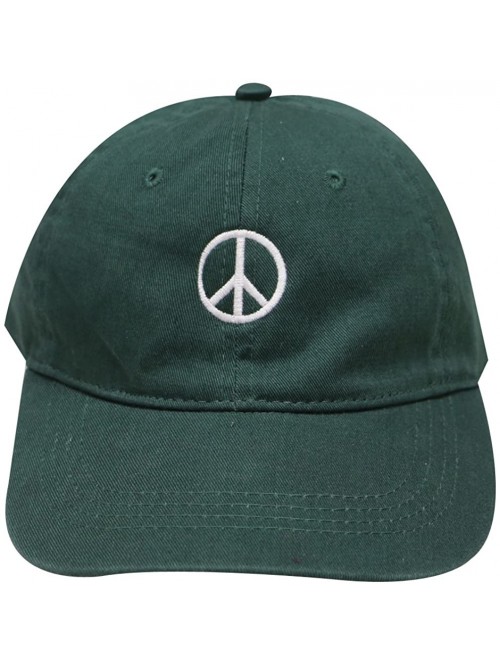 Baseball Caps Peace Sign Cotton Baseball Dad Cap - Hunter Green - C617Z2DZDCN $12.20