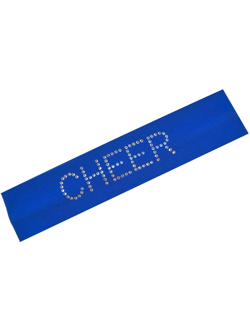 Headbands Cheer Rhinestone Cotton Stretch Headband - Royal Blue - CO115LJKE49 $12.08