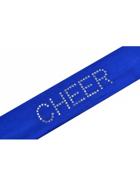 Headbands Cheer Rhinestone Cotton Stretch Headband - Royal Blue - CO115LJKE49 $12.08