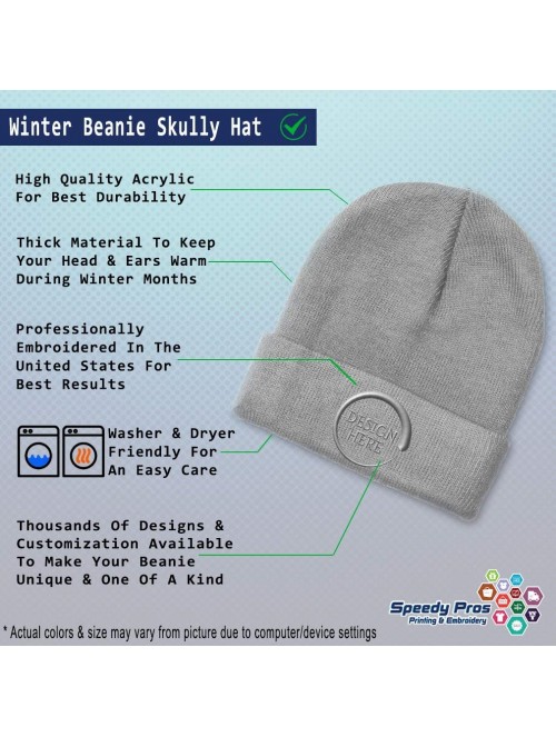 Skullies & Beanies Custom Beanie for Men & Women Just Married Newlywed Embroidery Skull Cap Hat - Light Grey - CK18ZS30O8S $1...