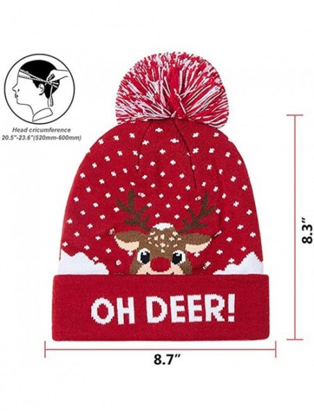 Bomber Hats LED Light-up Knitted Hat Ugly Sweater Holiday Xmas Christmas Beanie Cap - G-1 - C618ZMO568K $18.09