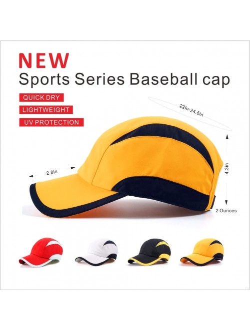 Baseball Caps Quick Dry Sport Hats Unstructured of Baseball Cap for Unisex Lightweight - Sport- Yellow - C018DH4W8OG $12.01