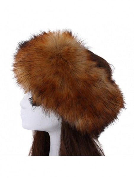 Cold Weather Headbands Women's Faux Fur Headband Winter Earwarmer Earmuff with Stretch-Brown4 - Brown4 - CW18L67Z33T $13.95