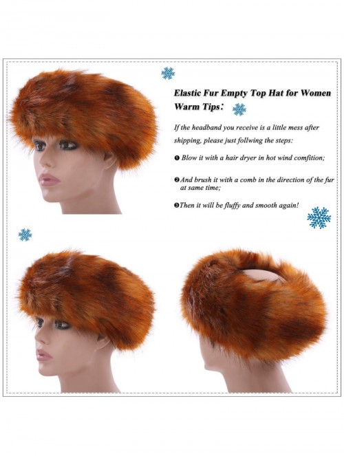 Cold Weather Headbands Women's Faux Fur Headband Winter Earwarmer Earmuff with Stretch-Brown4 - Brown4 - CW18L67Z33T $13.95