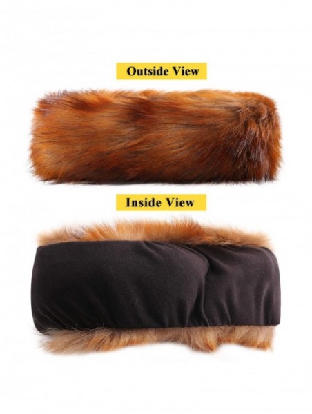 Cold Weather Headbands Women's Faux Fur Headband Winter Earwarmer Earmuff with Stretch-Brown4 - Brown4 - CW18L67Z33T $13.95