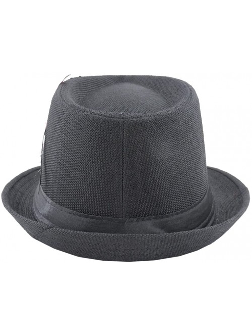 Fedoras Fedora Hat with Feathers Gatsby Holiday Octoberfast Bavarian Alpine Trlbe Dress Up Hats - Gray - CS12BWNOCVX $21.79