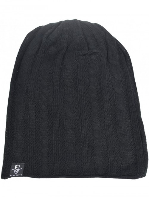 Skullies & Beanies Men's Slouch Slouchy Beanie Oversize Summer Winter Skull Cap N010 - Cable-black - C01866ITO3M $18.34