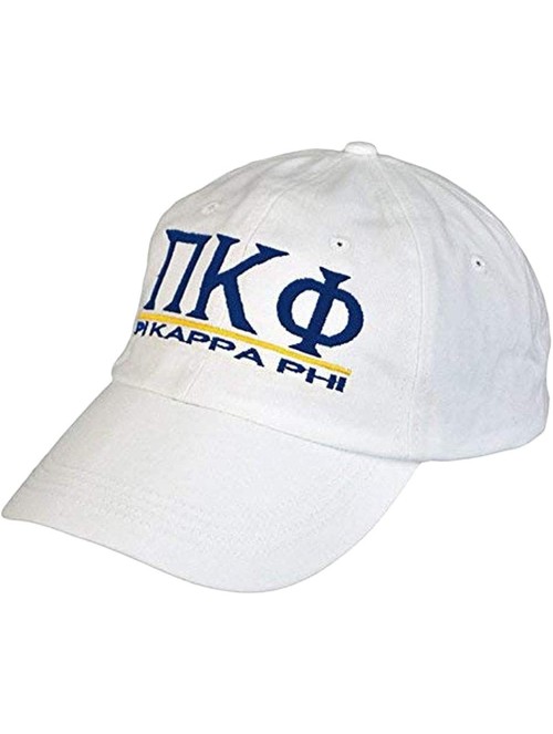 Skullies & Beanies Pi Kappa Phi PI PHI World Famous Line Hat - White - C211EVA1OOR $32.78