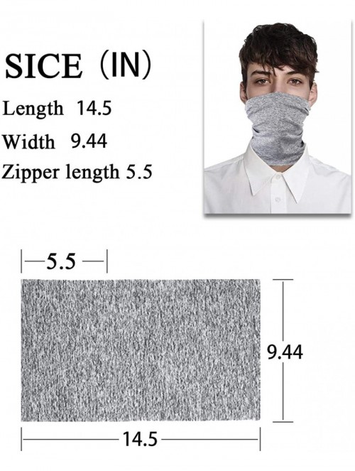 Balaclavas 2 Pcs Scarf Bandanas Neck Gaiter with 10 PcsSafety Carbon Filters for Men and Women - Gray - C919849ODR7 $22.34