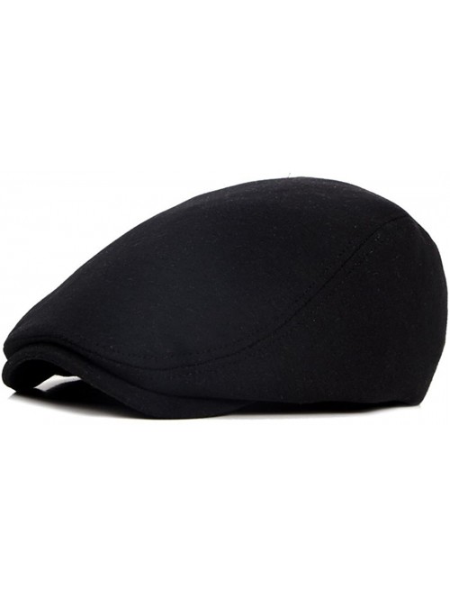 Newsboy Caps Beret Hat France Cotton Flat Cap Gatsby Newsboy Ivy Irish Hats Cabbie Driving - Black - CS18GI8TQYU $11.99