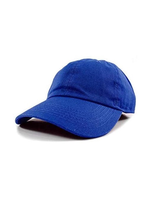 Baseball Caps Polo Style Baseball Cap Ball Dad Hat Adjustable Plain Solid Washed Mens Womens Cotton - Royal Blue - C618W0QIAW...