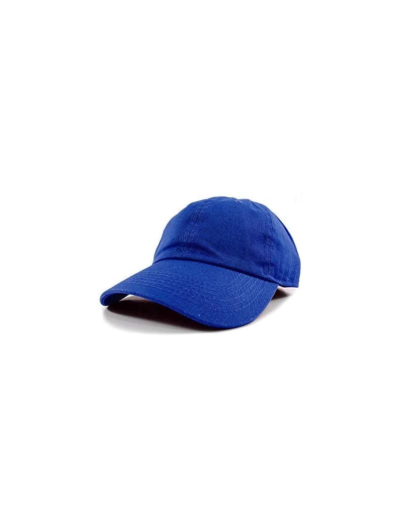 Baseball Caps Polo Style Baseball Cap Ball Dad Hat Adjustable Plain Solid Washed Mens Womens Cotton - Royal Blue - C618W0QIAW...