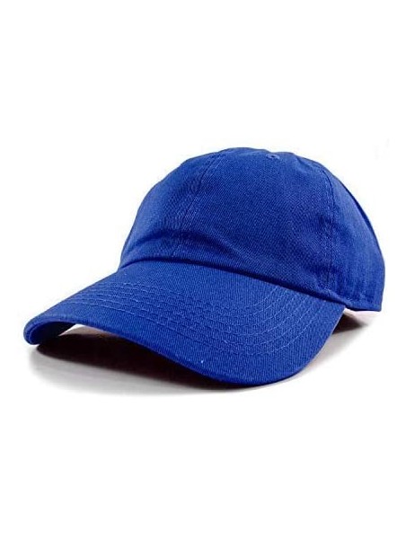 Baseball Caps Polo Style Baseball Cap Ball Dad Hat Adjustable Plain Solid Washed Mens Womens Cotton - Royal Blue - C618W0QIAW...