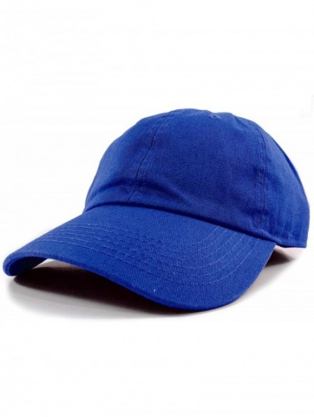 Baseball Caps Polo Style Baseball Cap Ball Dad Hat Adjustable Plain Solid Washed Mens Womens Cotton - Royal Blue - C618W0QIAW...