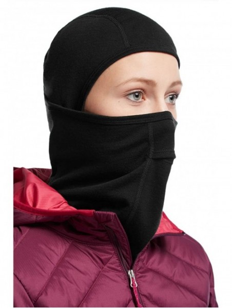 Balaclavas Unisex-Adult Oasis Merino Wool Balaclava - Black - CJ11WICAPFJ $44.56