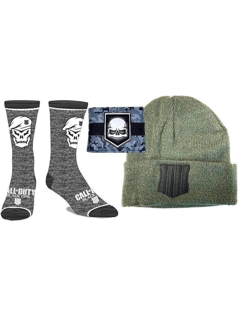 Skullies & Beanies Call of Duty Black Ops 4 Warefare Beanie- Grey Skull Wallet and Grey Crew Socks Gift Bundle - CY18ZL7H6R0 ...