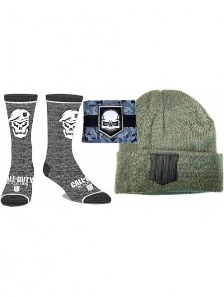 Skullies & Beanies Call of Duty Black Ops 4 Warefare Beanie- Grey Skull Wallet and Grey Crew Socks Gift Bundle - CY18ZL7H6R0 ...