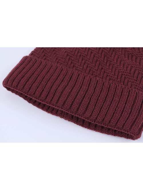 Skullies & Beanies Daily Beanie Hat for Men Warm Winter Hats Thick Knit Cuff Beanie Cap - Red - CW192QS390I $11.82