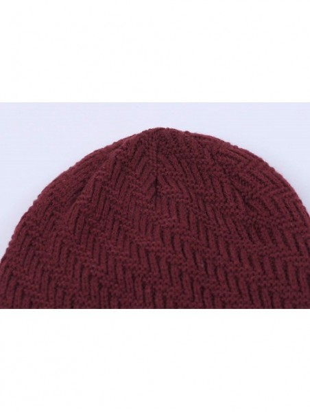 Skullies & Beanies Daily Beanie Hat for Men Warm Winter Hats Thick Knit Cuff Beanie Cap - Red - CW192QS390I $11.82