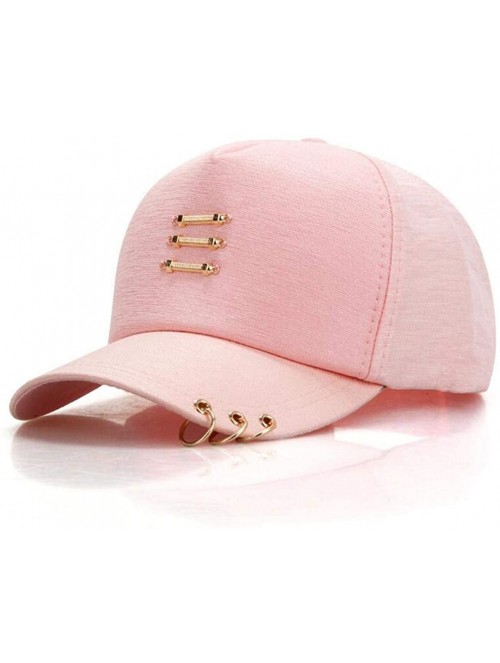 Baseball Caps Unisex Baseball Cap Fashion Screw Hoop Adjustable Plain Dad Hat for Women Men - Pink - CO18QKC8AQ6 $10.54