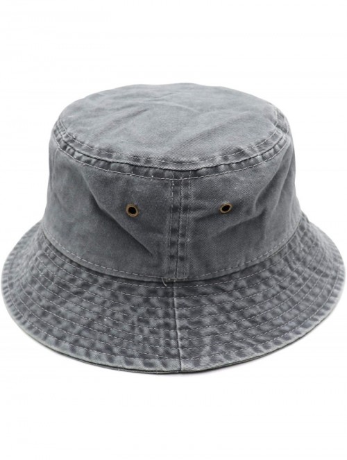 Bucket Hats Unisex 100% Cotton Bucket Hat Retro Packable Sun hat for Men Women - Grey - C118Y4SZOU8 $13.25