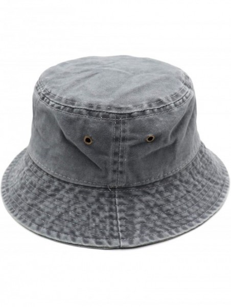 Bucket Hats Unisex 100% Cotton Bucket Hat Retro Packable Sun hat for Men Women - Grey - C118Y4SZOU8 $13.25