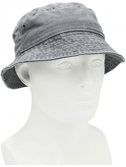 Bucket Hats Unisex 100% Cotton Bucket Hat Retro Packable Sun hat for Men Women - Grey - C118Y4SZOU8 $13.25