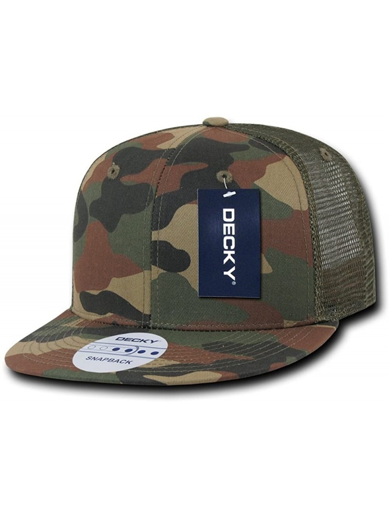 Baseball Caps 6 Panel Flat Bill Trucker Cap - Camo - CV11M63RTN7 $14.33