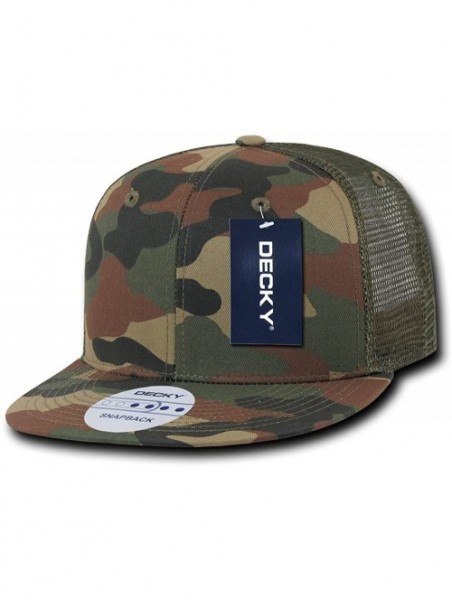 Baseball Caps 6 Panel Flat Bill Trucker Cap - Camo - CV11M63RTN7 $14.33