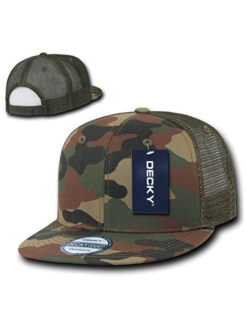 Baseball Caps 6 Panel Flat Bill Trucker Cap - Camo - CV11M63RTN7 $14.33