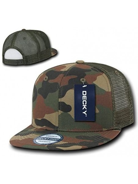 Baseball Caps 6 Panel Flat Bill Trucker Cap - Camo - CV11M63RTN7 $14.33