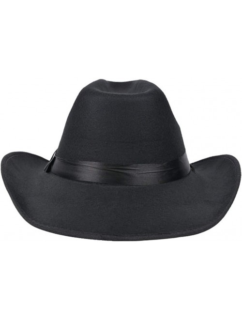 Cowboy Hats Men Straw Cowboy Hat Panama Outdoor Hat Wide Brim Shapeable Sun Hat - Blue - CN18KNEMSH6 $23.15