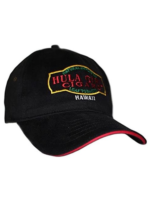 Baseball Caps Cigar Logo Hat with Secret Pocket Closed Back Deluxe - Black - C3115MWWRMH $25.20