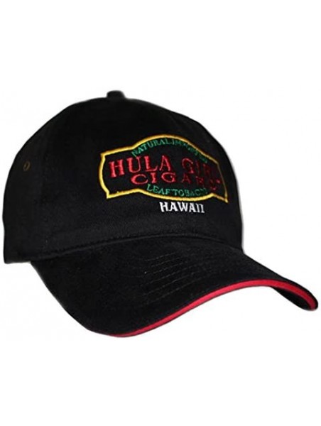 Baseball Caps Cigar Logo Hat with Secret Pocket Closed Back Deluxe - Black - C3115MWWRMH $25.20