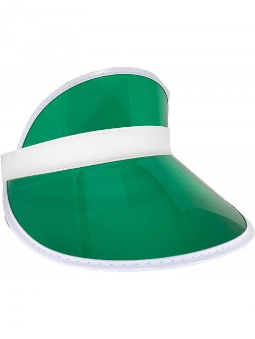 Visors Athletic Club Sun Visor Hat (Clear- Plastic) for Women- Men - Emerald Green - CG17YLZLTXI $14.06