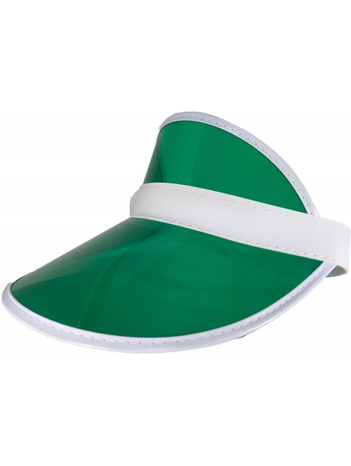 Visors Athletic Club Sun Visor Hat (Clear- Plastic) for Women- Men - Emerald Green - CG17YLZLTXI $14.06