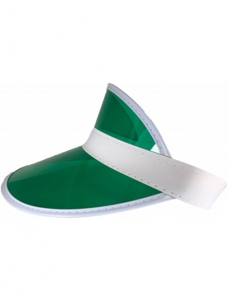 Visors Athletic Club Sun Visor Hat (Clear- Plastic) for Women- Men - Emerald Green - CG17YLZLTXI $14.06