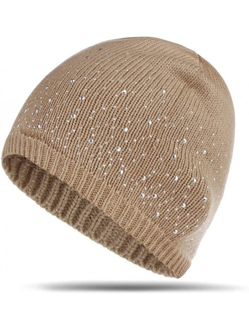 Skullies & Beanies Sparkle Cable Knit Hat Pom Pom Beanie Skull Stocking Hat Cuff Beanie Cap for Ladies - Style1-1 - CC18YYWL5...