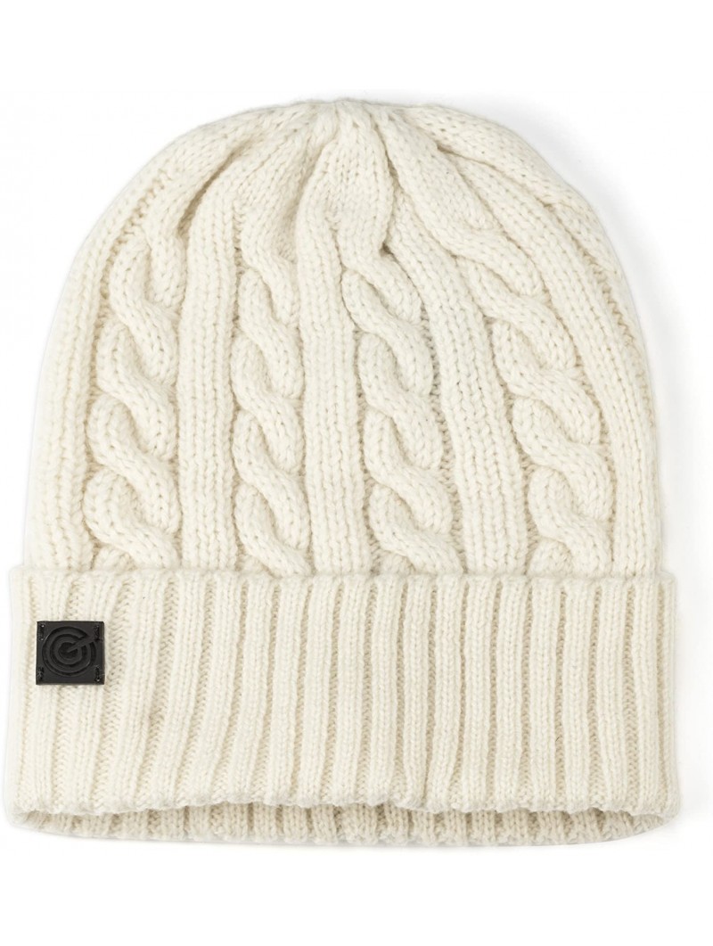 Skullies & Beanies Evony Warm Winter Beanie - Soft Cashmere-Like Feel - Ivory - CQ180AO5C3Z $17.40