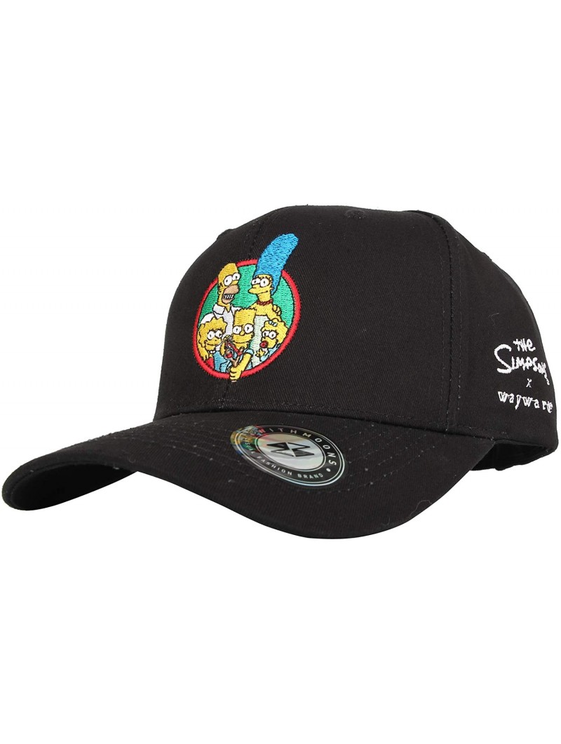 Baseball Caps The Simpsons Baseball Cap Simpsons Family Hat HL11073 - Black - C018HQ7QZUM $28.61