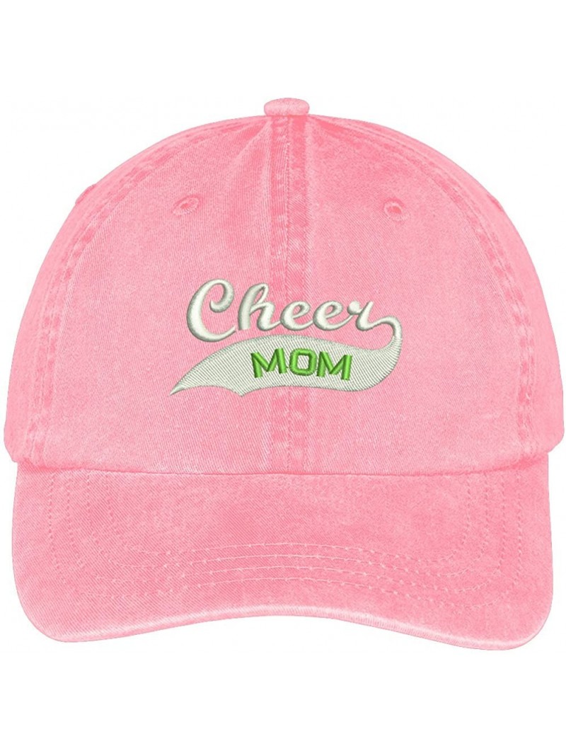 Baseball Caps Cheer Mom Embroidered Soft Crown 100% Brushed Cotton Cap - Pink - CI17YTY3YYE $21.58