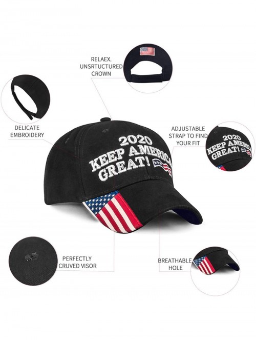 Baseball Caps Donald Trump 2020 Hat Keep America Great Embroidered MAGA USA Adjustable Baseball Cap - G-2-black - C918WA4ACOY...