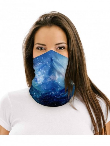 Balaclavas 12 in 1 Multifunctional Headwear Face Mask Headband Neck Gaiter - Blue Parallax . . - CQ197AAEYTX $22.60