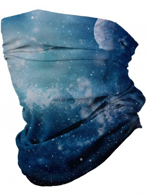 Balaclavas 12 in 1 Multifunctional Headwear Face Mask Headband Neck Gaiter - Blue Parallax . . - CQ197AAEYTX $22.60