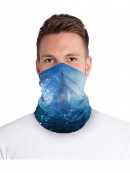 Balaclavas 12 in 1 Multifunctional Headwear Face Mask Headband Neck Gaiter - Blue Parallax . . - CQ197AAEYTX $22.60